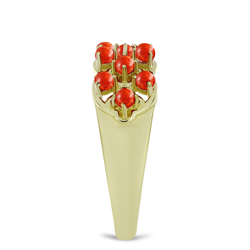 Kullattu hopeaSormus Punaisella Sienikorallilla