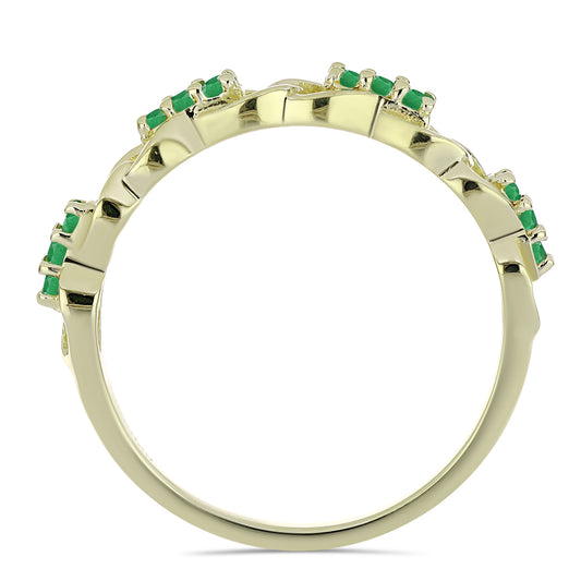 Kullattu hopeaSormus Sambian Smaragdilla