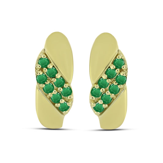 Kullatut hopeat Korvakorut Sambian Smaragdilla