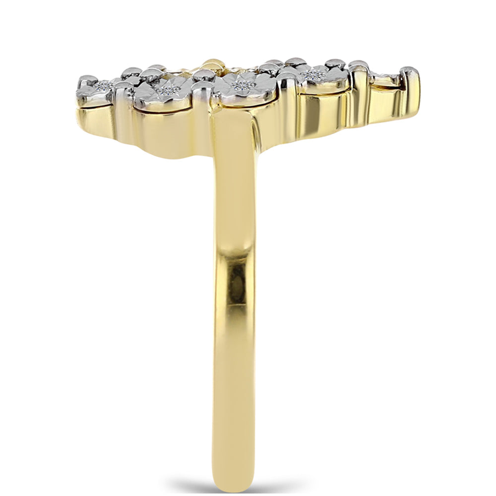 Kullattu hopeaSormus Konjakin Värisellä Timantilla ja Valkoisella Topaasilla