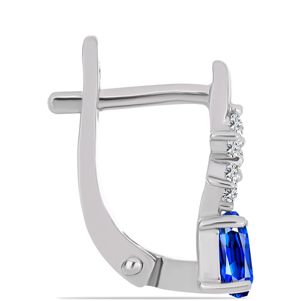 HopeaKorvakorut Australialaisella Sinisellä Safiirilla ja Valkoisella Topaasilla