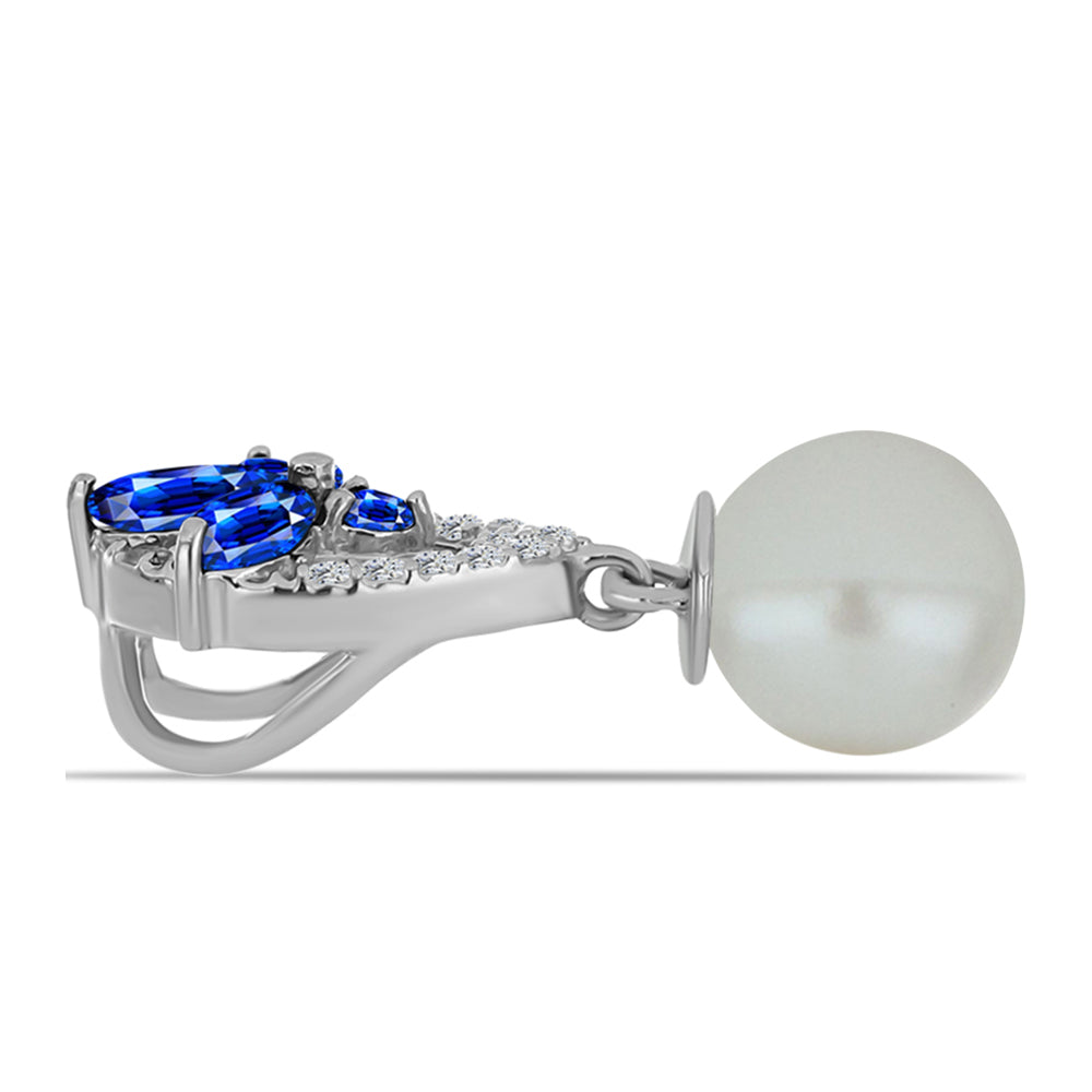 HopeaRiipus Australialaisella Sinisellä Safiirilla ja Makeanveden Valkoisella Helmellä