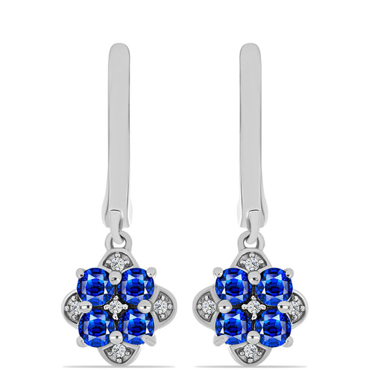 HopeaKorvakorut Australialaisella Sinisellä Safiirilla ja Valkoisella Topaasilla