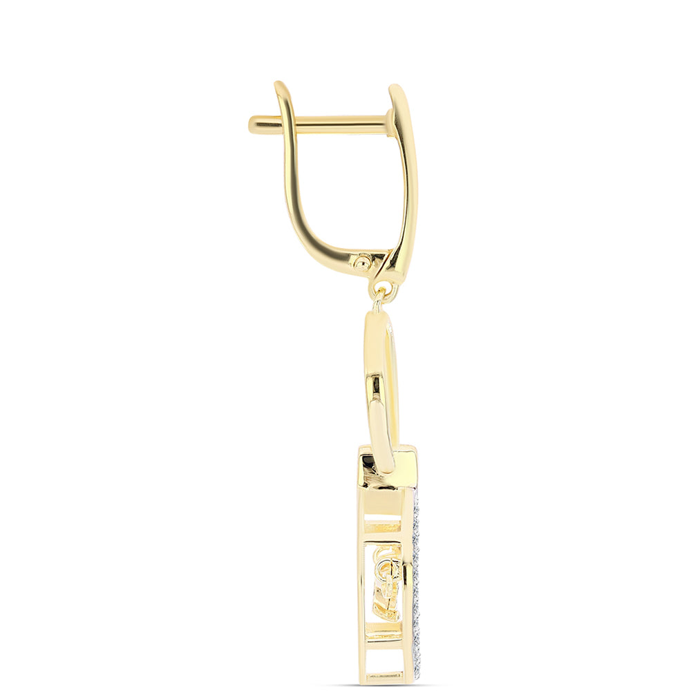 Kullatut hopeat Korvakorut Konjakin Värisellä Timantilla ja Valkoisella Topaasilla