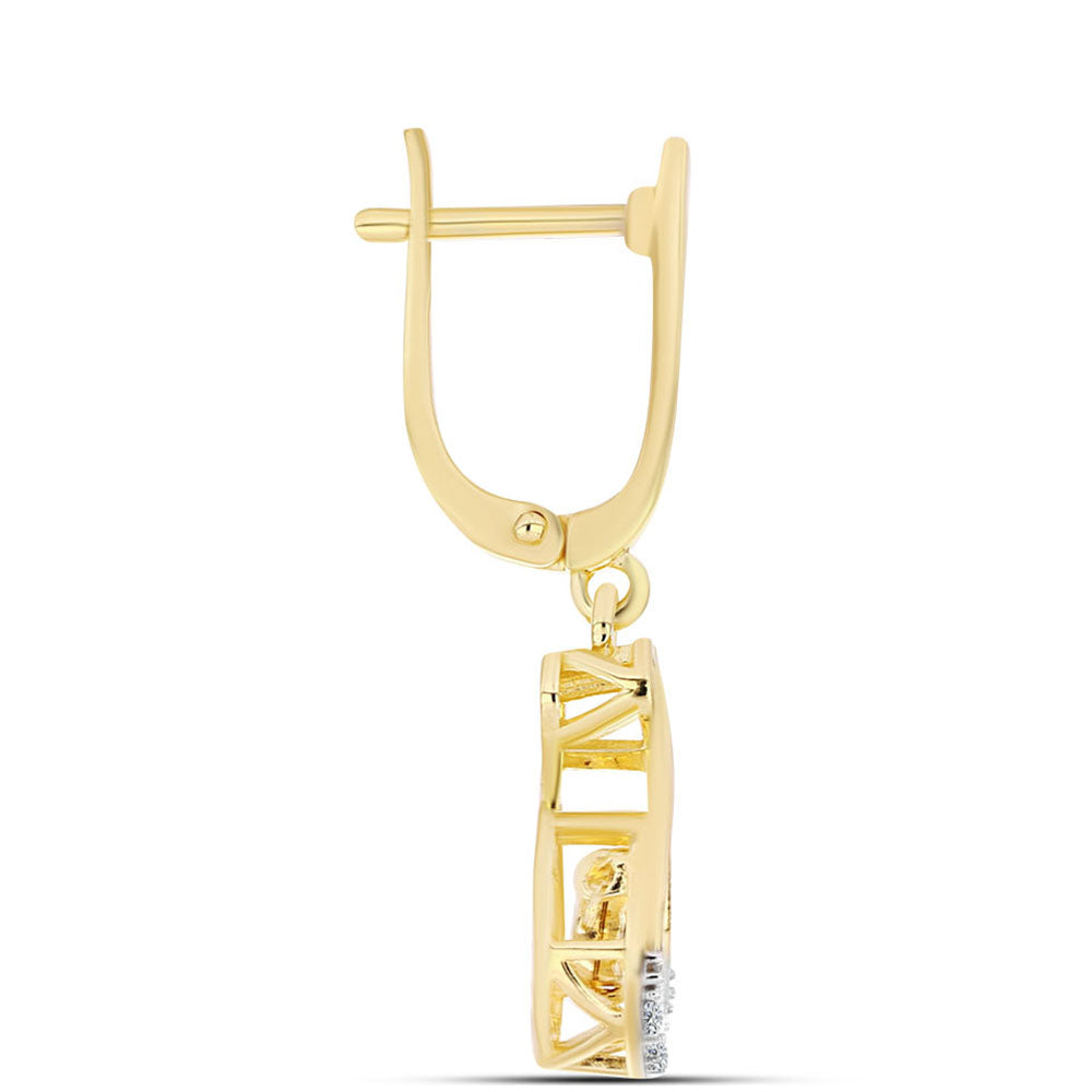 Kullatut hopeat Korvakorut Konjakin Värisellä Timantilla ja Valkoisella Topaasilla