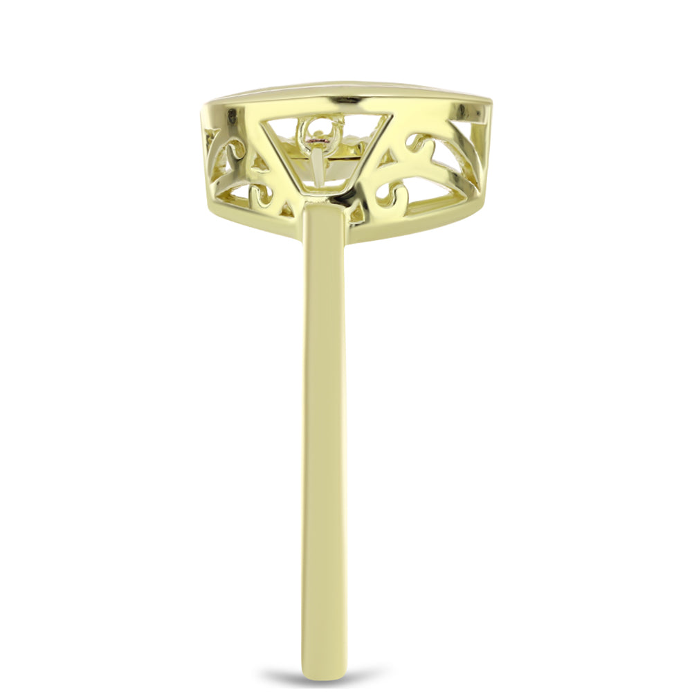 Kullattu hopeaSormus Konjakin Värisellä Timantilla