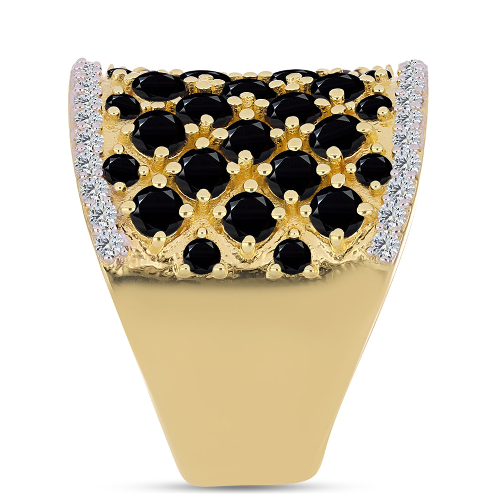 Kullattu hopeaSormus Mustalla Onyksilla