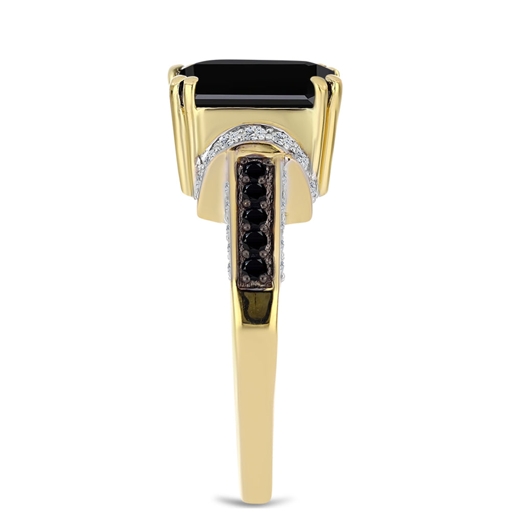 Kullattu hopeaSormus Mustalla Onyksilla