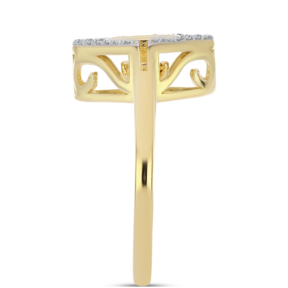 Kullattu hopeaSormus Konjakin Värisellä Timantilla ja Valkoisella Topaasilla