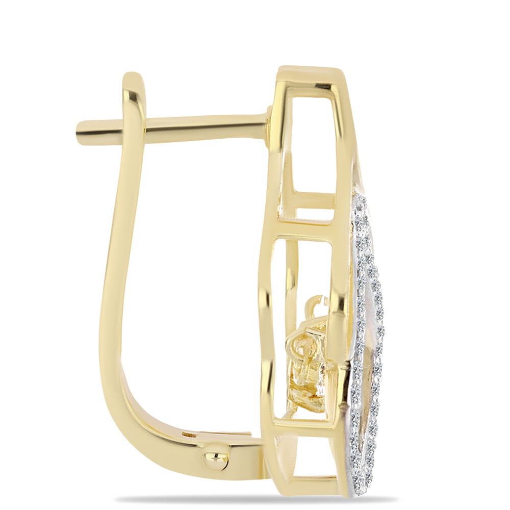 Kullatut hopeat Korvakorut Konjakin Värisellä Timantilla ja Valkoisella Topaasilla