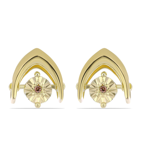 Kullatut hopeat Korvakorut Konjakin VÀrisellÀ Timantilla