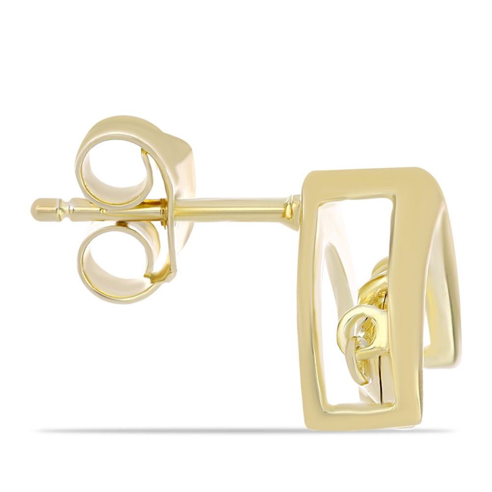 Kullatut hopeat Korvakorut Konjakin Värisellä Timantilla