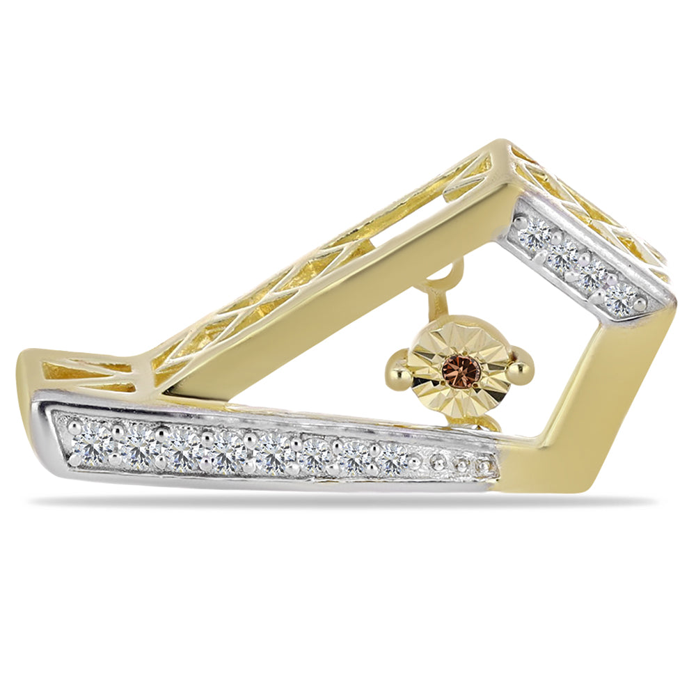 Kullatut hopeat Korvakorut Konjakin Värisellä Timantilla ja Valkoisella Topaasilla