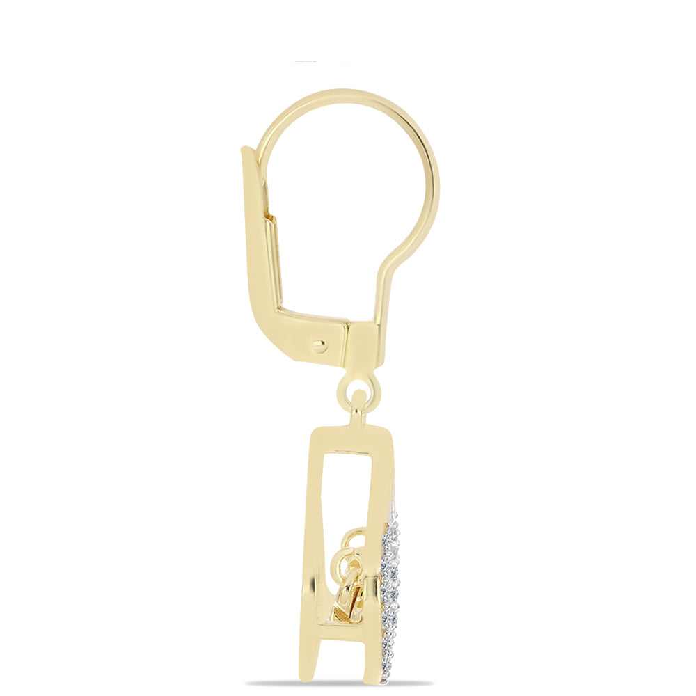 Kullatut hopeat Korvakorut Konjakin Värisellä Timantilla ja Valkoisella Topaasilla