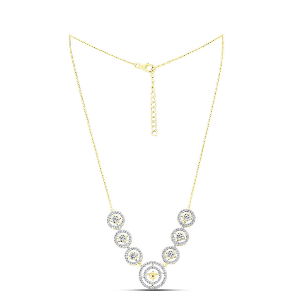 Kullattu hopeaKaulakoru Konjakin Värisellä Timantilla ja Valkoisella Topaasilla