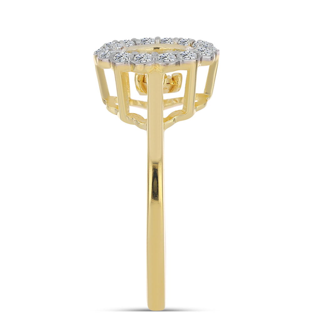 Kullattu hopeaSormus Konjakin Värisellä Timantilla ja Valkoisella Topaasilla