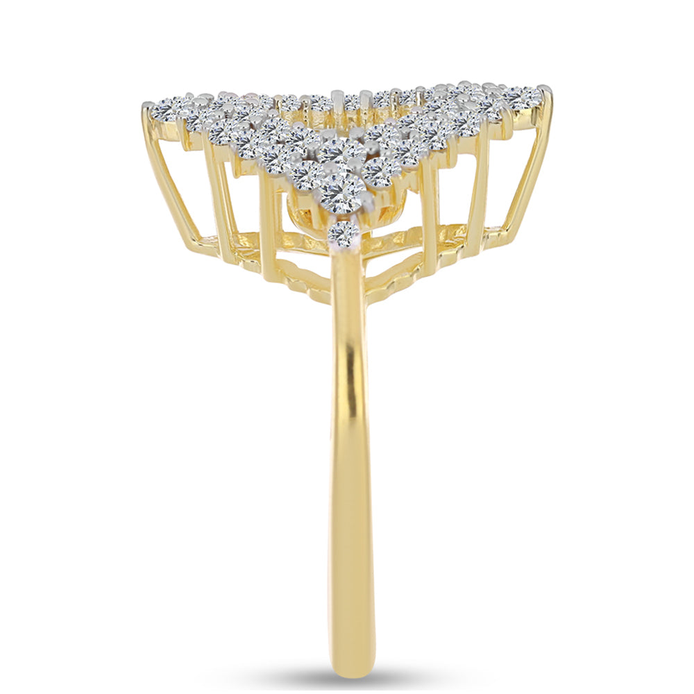 Kullattu hopeaSormus Konjakin Värisellä Timantilla ja Valkoisella Topaasilla