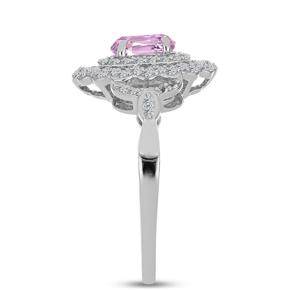 HopeaSormus Palan Kuntsiitilla ja Valkoisella Topaasilla