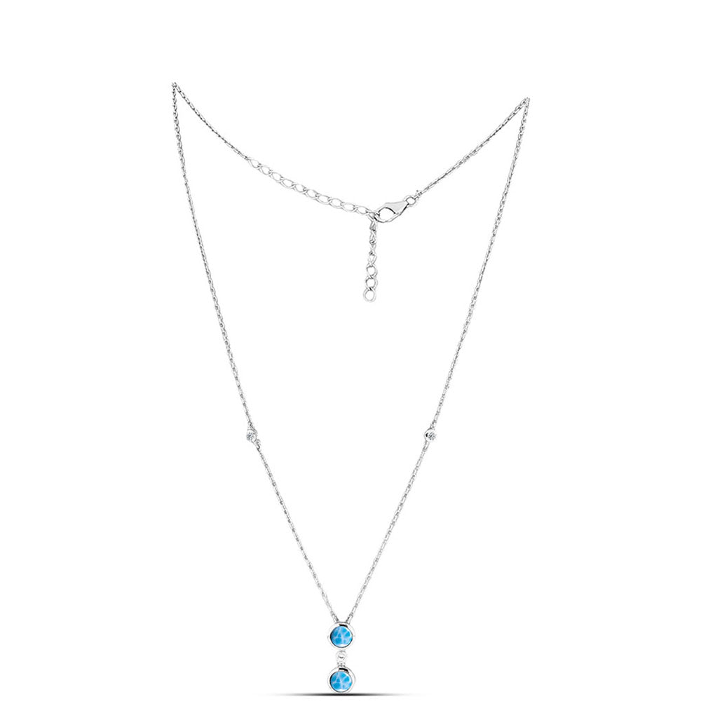 HopeaKaulakoru Barahona Larimar Kivellä ja Valkoisella Topaasilla