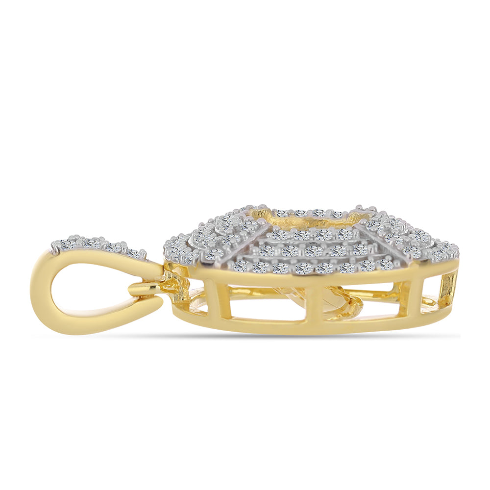 Kullattu hopeaRiipus Konjakin Värisellä Timantilla ja Valkoisella Topaasilla