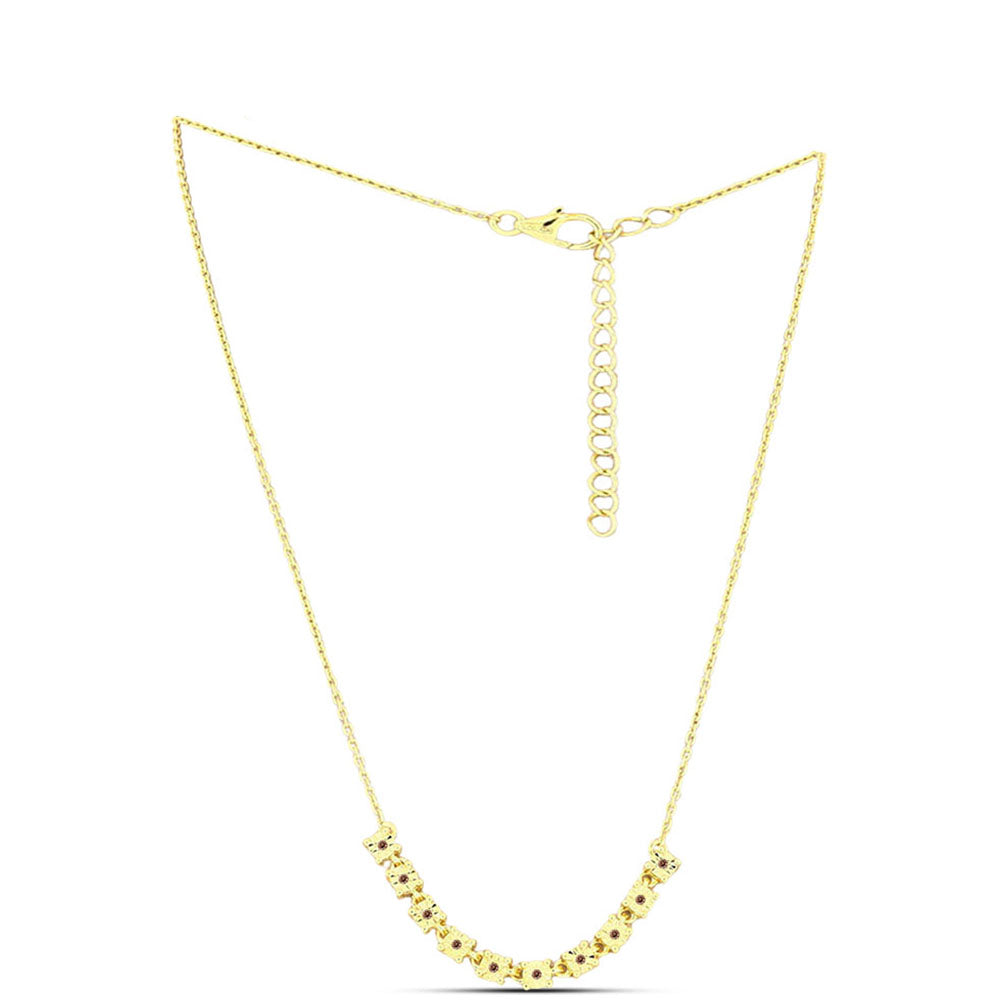 Kullattu hopeaKaulakoru Konjakin Värisellä Timantilla