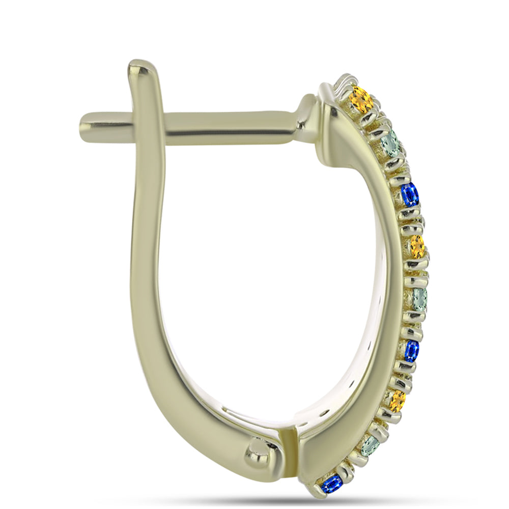 Kullatut hopeat Korvakorut Sateenkaarisafiirilla