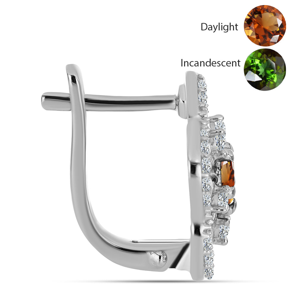 HopeaKorvakorut Sertifioitu laboratoriossa kasvatettu Anatolian zultaniitti ja Valkoisella Topaasilla