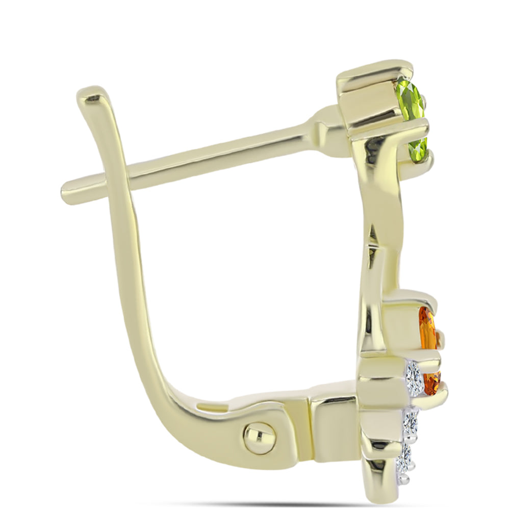 Kullatut hopeat Korvakorut Sateenkaarisafiirilla ja Valkoisella Topaasilla