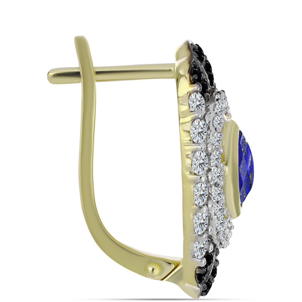 Kullatut hopeat Korvakorut Lapislatsulilla ja Valkoisella Topaasilla