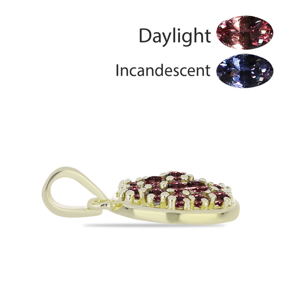 Kullattu hopeaRiipus Tsivory Väriävaihtavalla Granaatilla