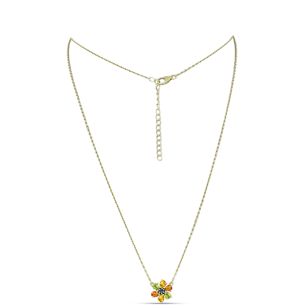 Kullattu hopeaKaulakoru Sateenkaarisafiirilla