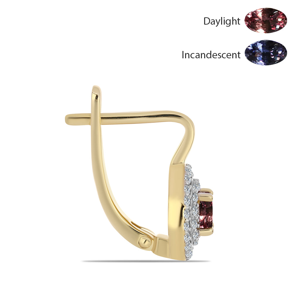 Kullatut hopeat Korvakorut Tsivory Väriävaihtavalla Granaatilla ja Valkoisella Topaasilla