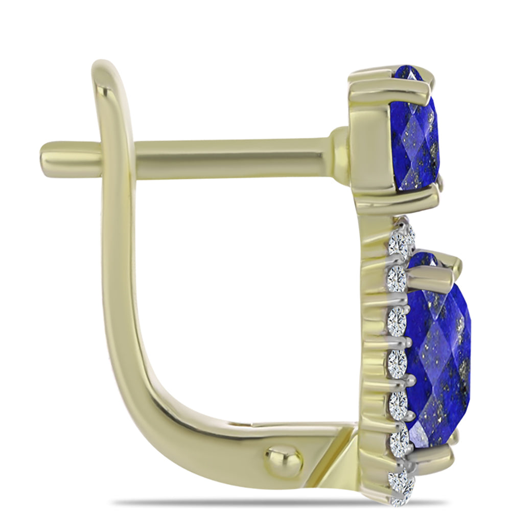 Kullatut hopeat Korvakorut Lapislatsulilla ja Valkoisella Topaasilla