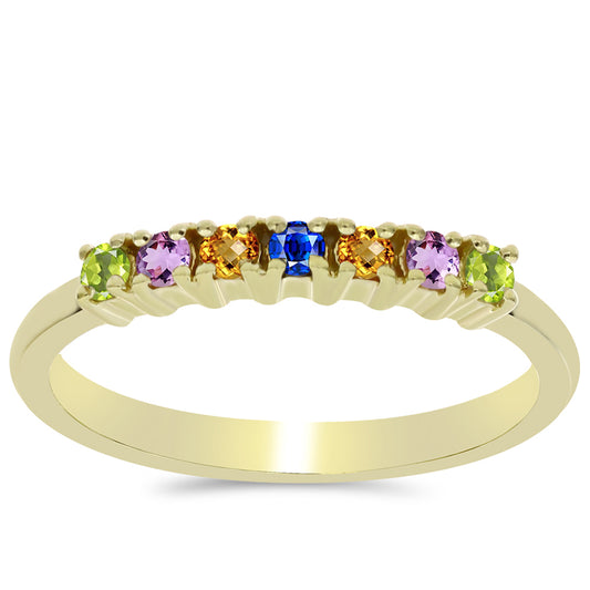 Kullattu hopeaSormus Sateenkaarisafiirilla