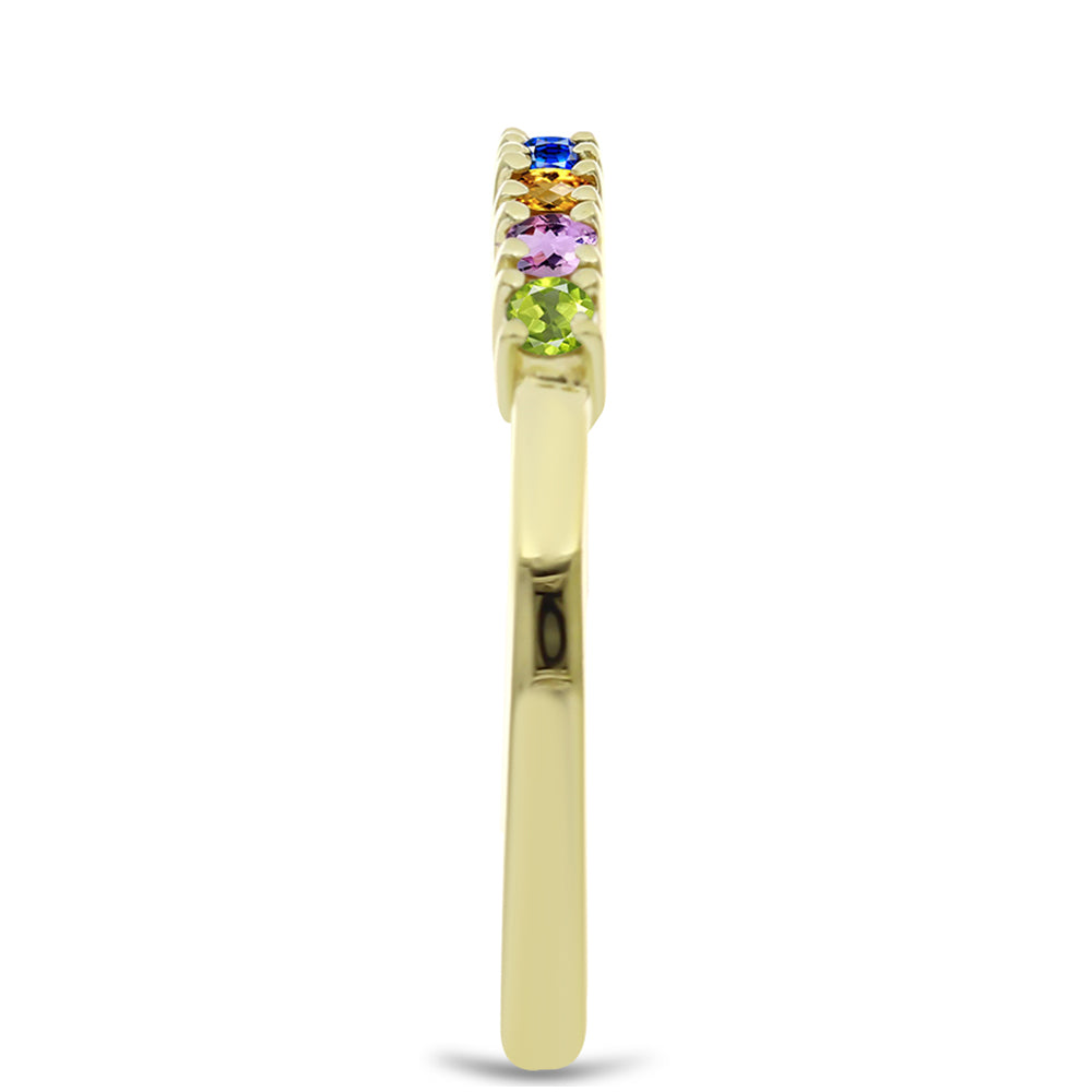 Kullattu hopeaSormus Sateenkaarisafiirilla