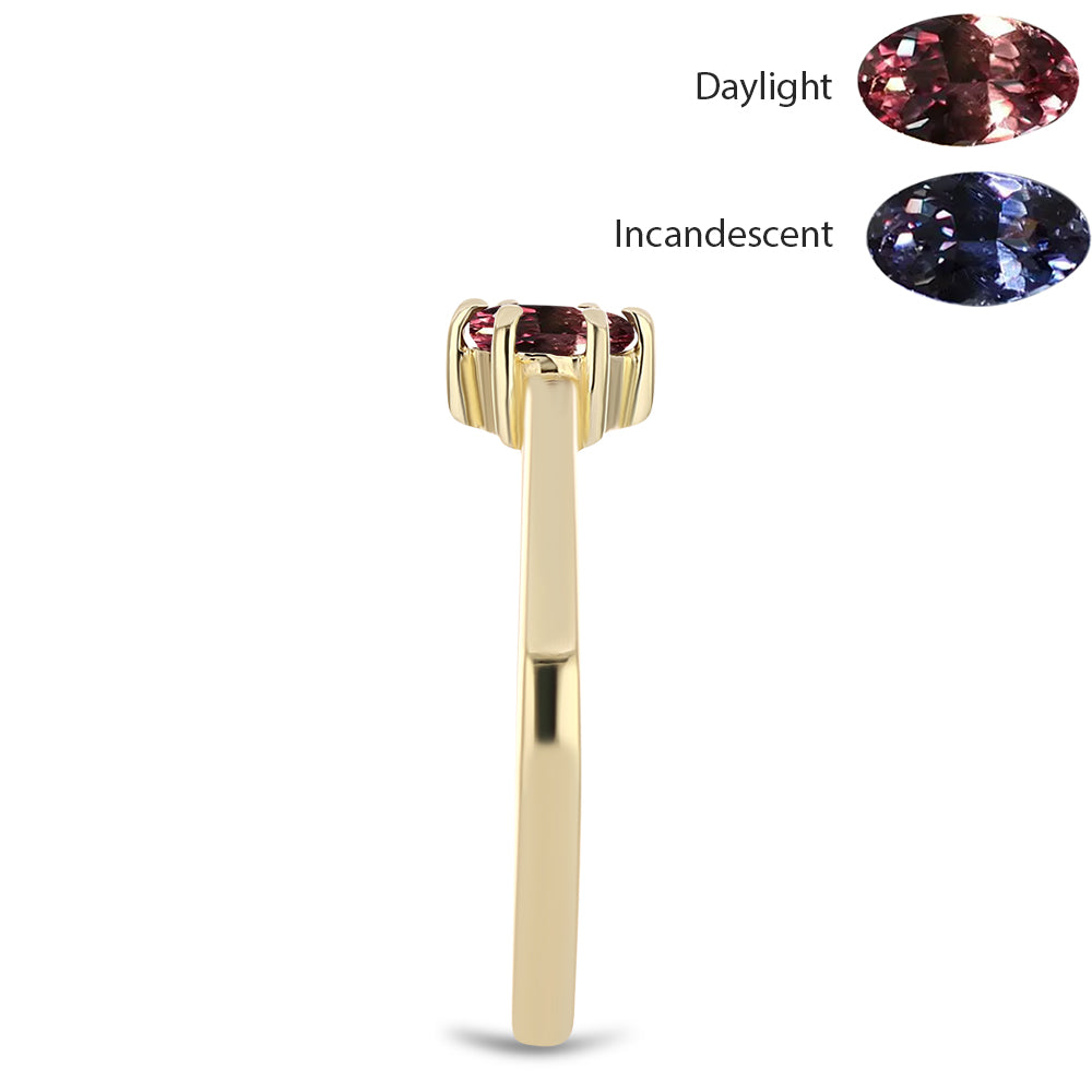 Kullattu hopeaSormus Tsivory Väriävaihtavalla Granaatilla