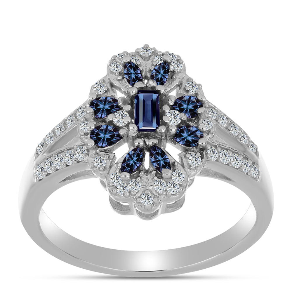 HopeaSormus "Violetti Imperial " Moissanite ja Valkoisella Topaasilla