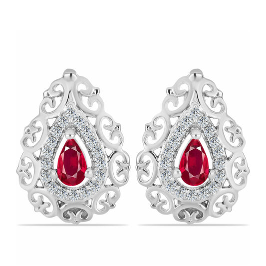 HopeaKorvakorut Malagassin Rubiinilla ja Valkoisella Topaasilla