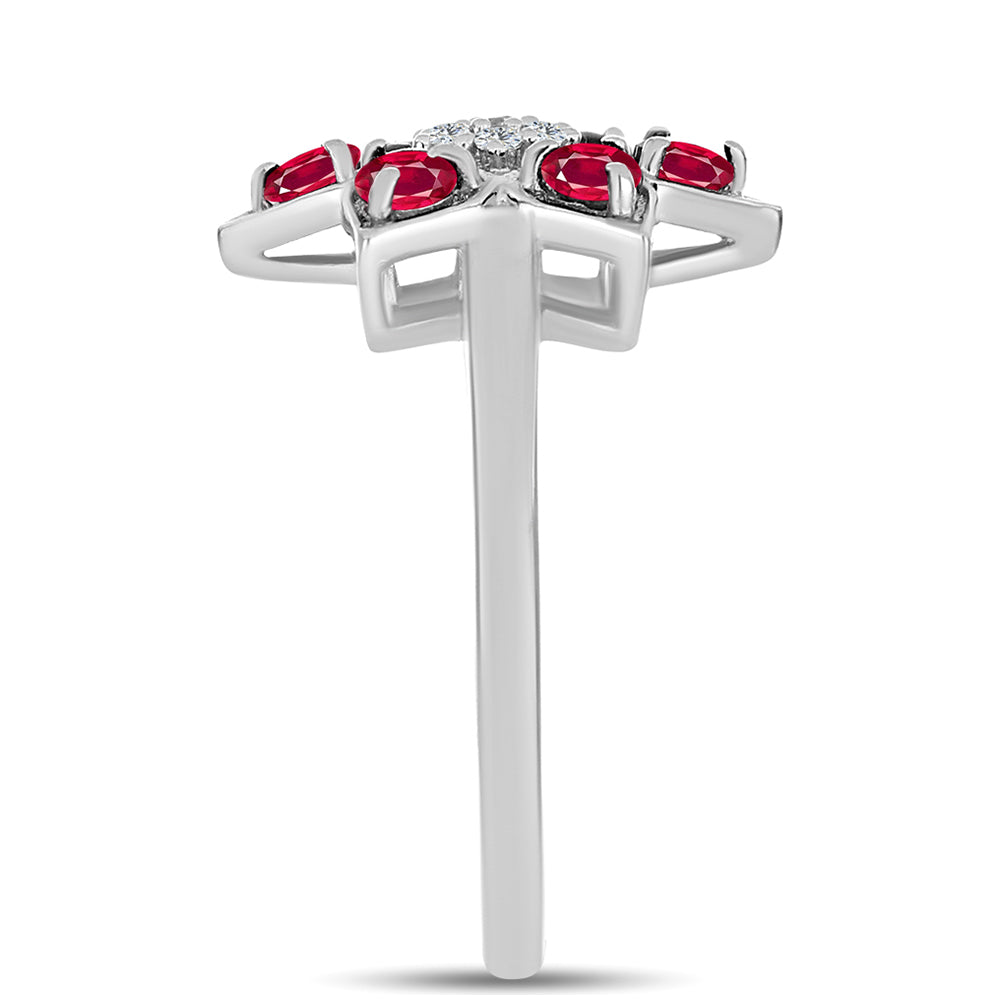 HopeaSormus Malagassin Rubiinilla ja Valkoisella Topaasilla