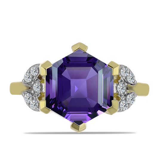 Kullattu hopeaSormus Marokon Ametistilla ja Valkoisella Topaasilla