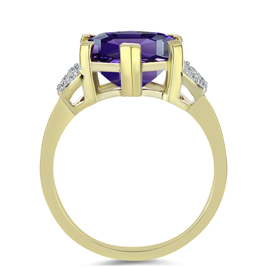 Kullattu hopeaSormus Marokon Ametistilla ja Valkoisella Topaasilla