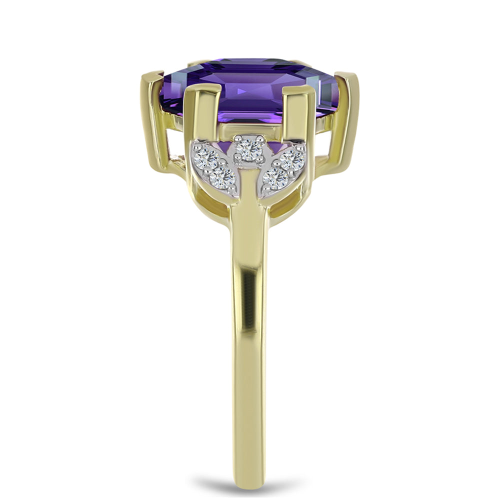 Kullattu hopeaSormus Marokon Ametistilla ja Valkoisella Topaasilla