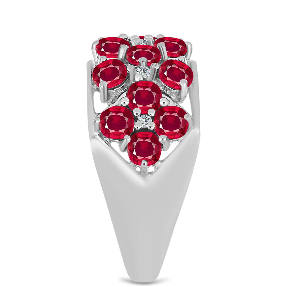 HopeaSormus Malagassin Rubiinilla ja Valkoisella Topaasilla