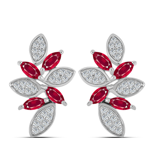 HopeaKorvakorut Malagassin Rubiinilla ja Valkoisella Topaasilla