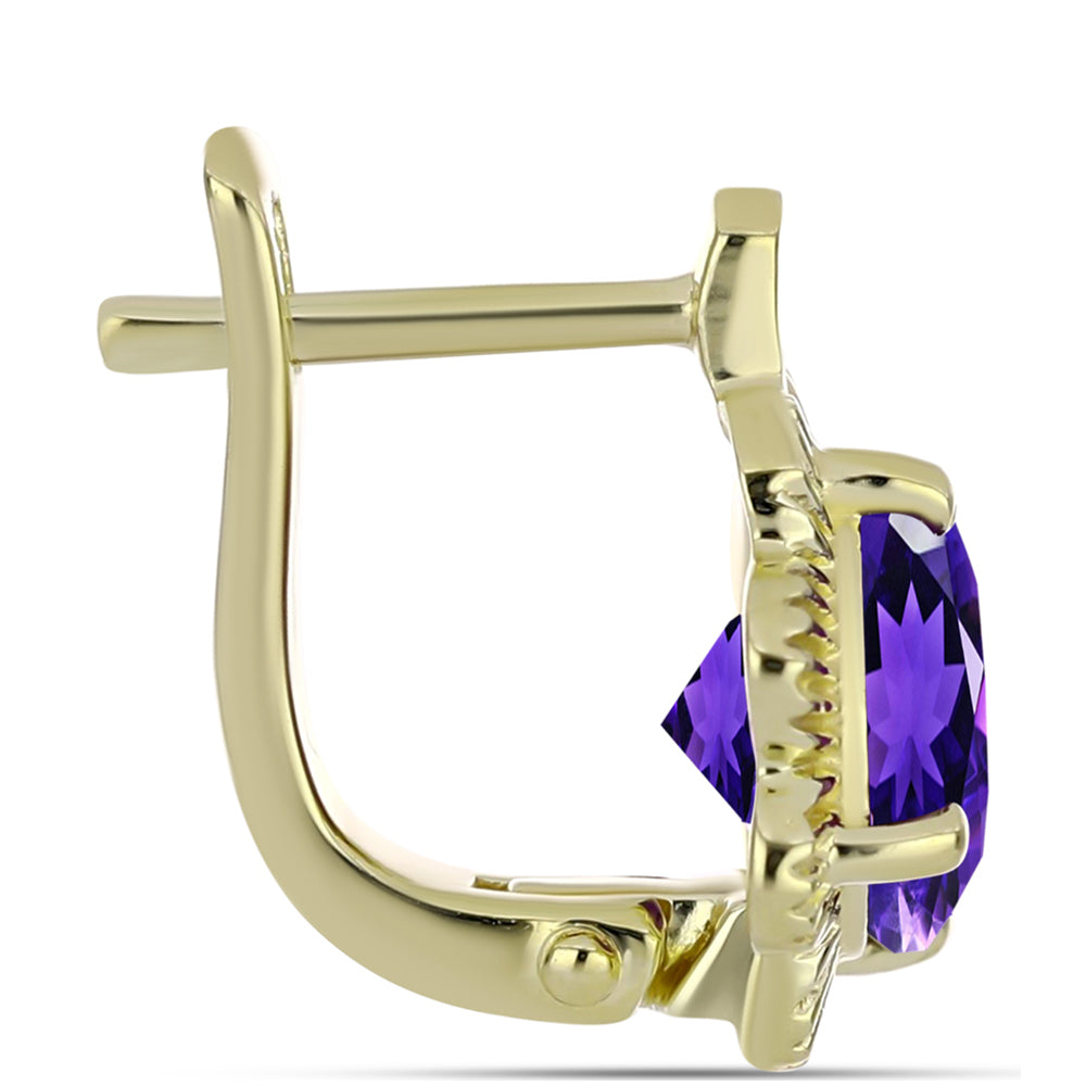 Kullatut hopeat Korvakorut Marokon Ametistilla