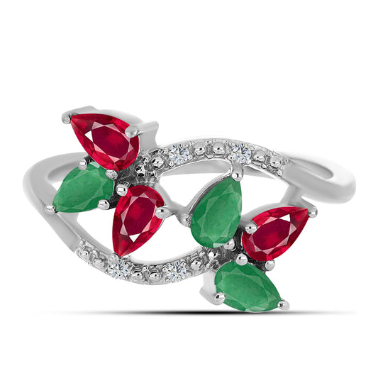 HopeaSormus Malagassin Rubiinilla ja Brasilian Smaragdilla