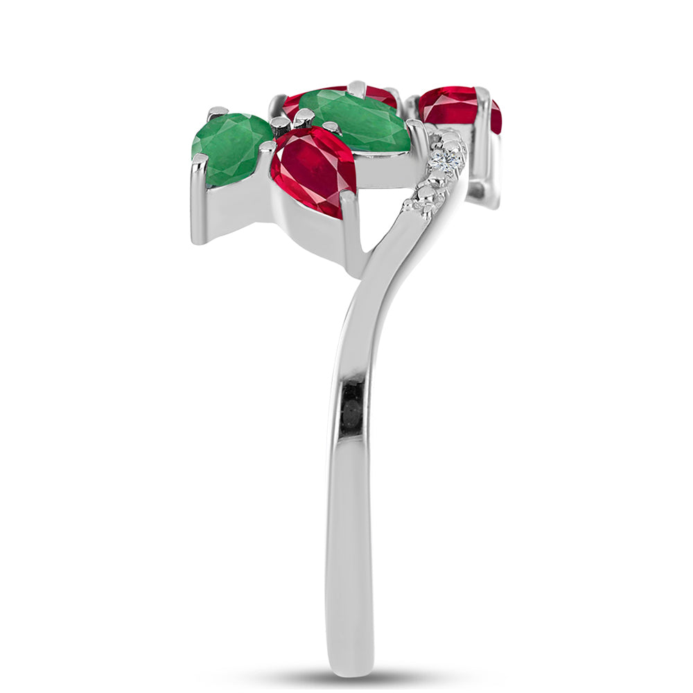 HopeaSormus Malagassin Rubiinilla ja Brasilian Smaragdilla