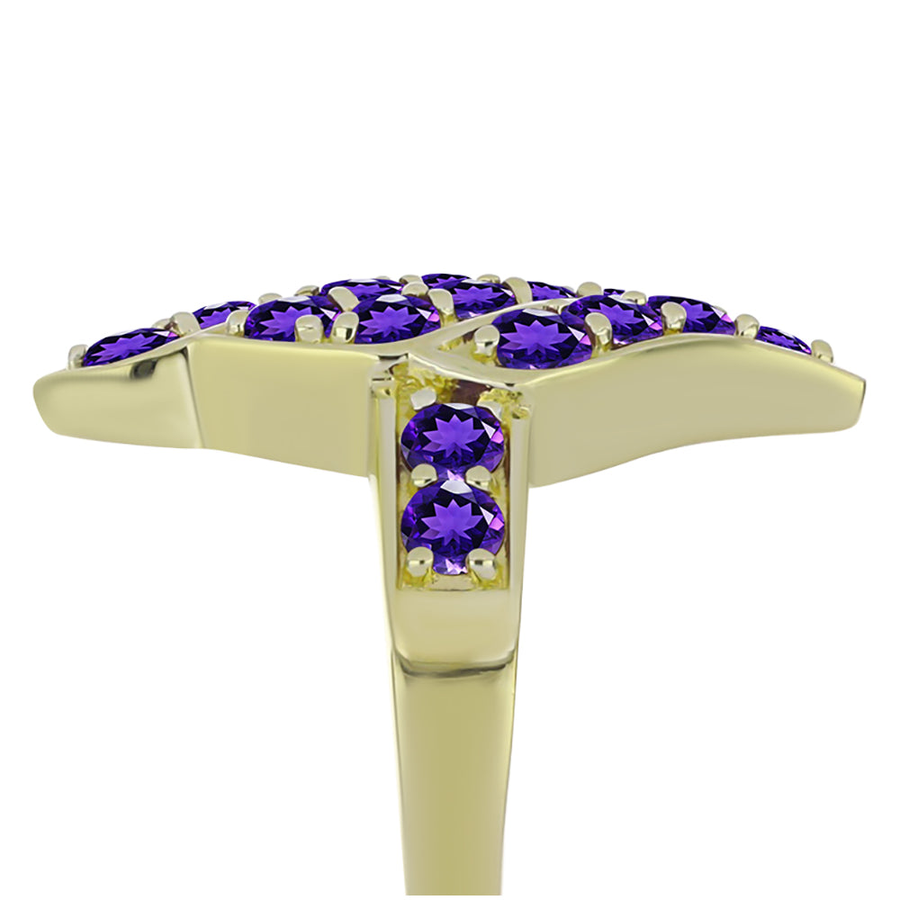 Kullattu hopeaSormus Marokon Ametistilla