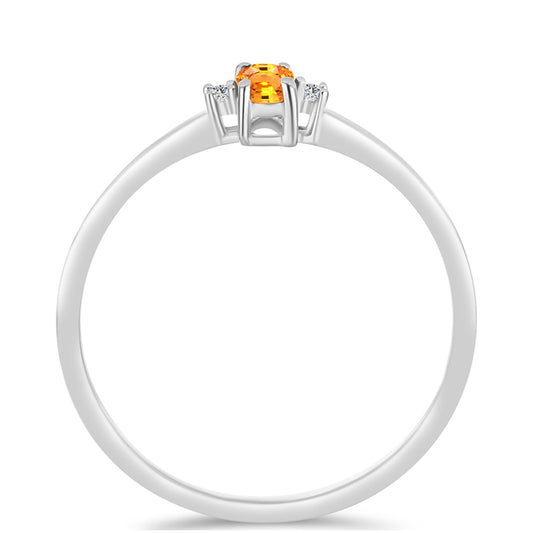 HopeaSormus Padparadschan Safiirilla ja Valkoisella Topaasilla