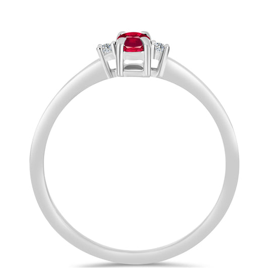 HopeaSormus Malagassin Rubiinilla ja Valkoisella Topaasilla